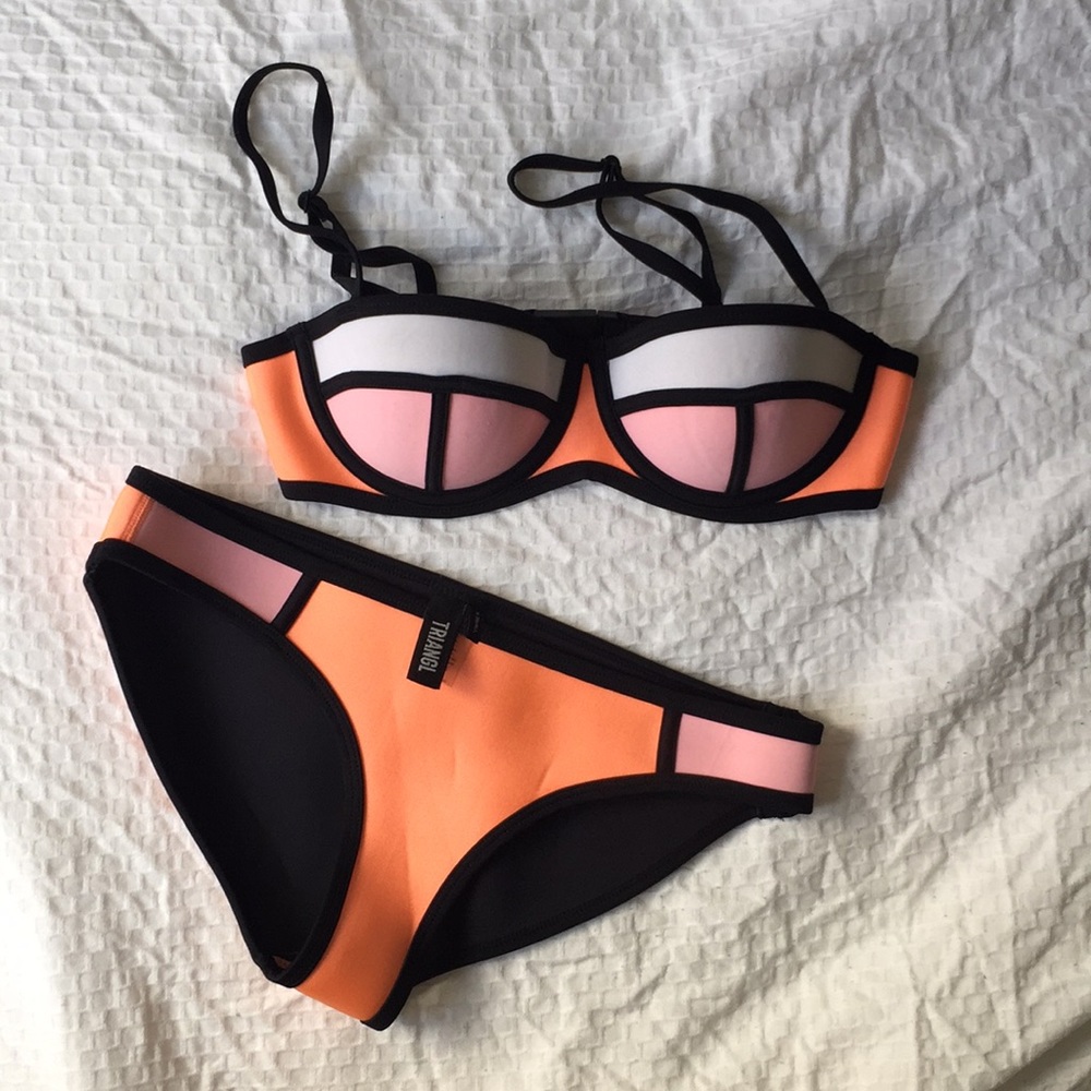 Triangl swimwear pink/orange/black xs